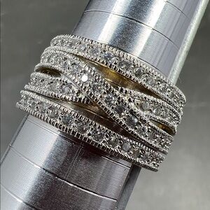 Ross Simons Sterling Vermeil CZ Pave Ring